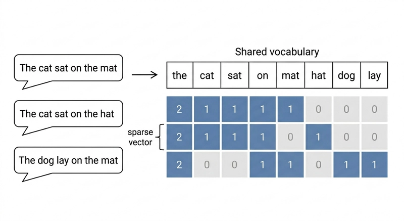 Bag of Words (BoW) — Sparse Vector Example